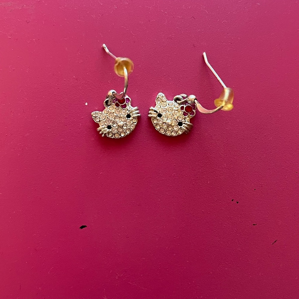 Crystal Hello Kitty Earrings